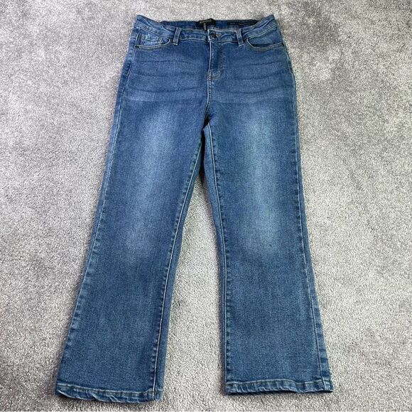 Buffalo David Bitton Jeans Women’s 29 Blue Cropped Bootcut Dark Wash High Rise - Picture 1 of 14